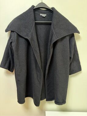 Vince 100% Boiled Wool And Women’s Shawl Collar Cardigan Coat Black Size Medium
